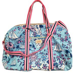 Lilly Pulitzer Overnight Bag Amalfi Blue Lilly's Roadtrip Weekender Bag - NWOT